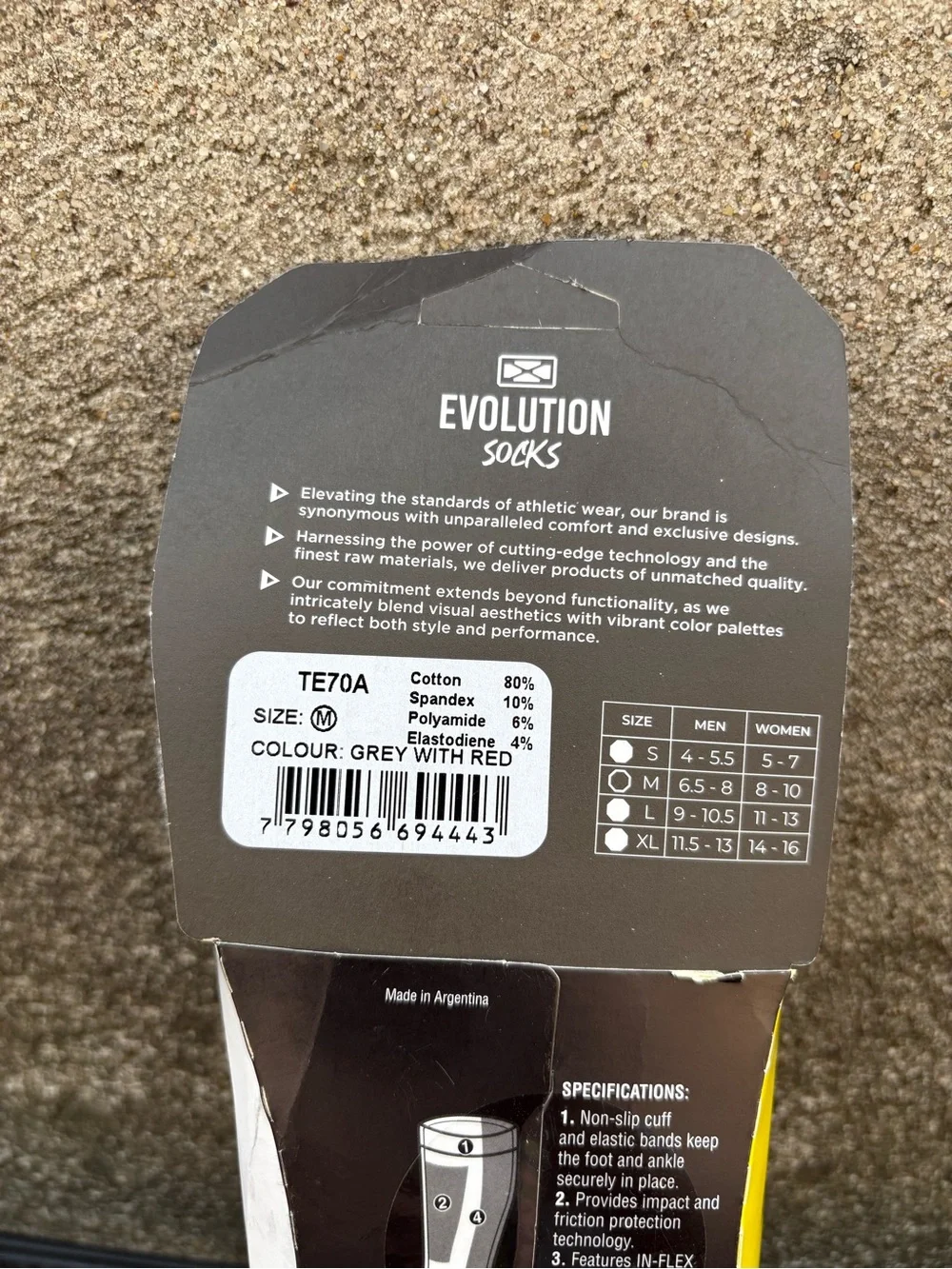 Evolution Socks Unisex Medium M6.5-8 W8-10 Technical Ski Snowboard Grey/red Nwt